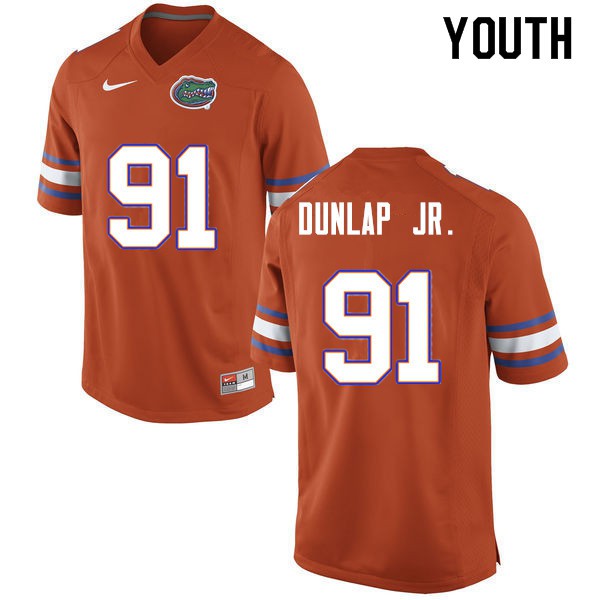 Youth #91 Marlon Dunlap Jr. Florida Gators College Football Jersey Orange
